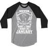 Never Underestimate Dog Rescuer Who Was Born January 3/4 Sleeve Shirt
