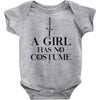a girl has no costume (black) Baby Bodysuit