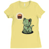 zombie cat Ladies Fitted T-Shirt