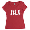 evolution of cricket white silhouette Women's Triblend Scoop T-shirt