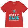 light it up blue autism awareness V-Neck Tee