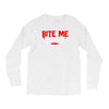 bite me halloween vampire teeth Long Sleeve Shirts