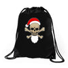 santa skull and crossbones Drawstring Bags