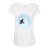 Biker Dinosaur - Dinosaur Riding A Bike To The Moon Maternity Scoop Neck T-shirt