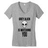 grey alien Women's V-Neck T-Shirt