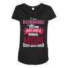 running mom white Maternity Scoop Neck T-shirt