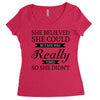 she believed she could but she was really tired so she didn't Women's Triblend Scoop T-shirt