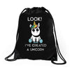 look i've created a unicorn Drawstring Bags
