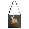 corgi pumpkin Adjustable Strap Totes