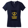 I'm Raising A Child With Childhood Cancer What's Your Super Power Women's V-Neck T-Shirt