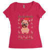 ugly sweater dog Women's Triblend Scoop T-shirt