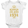 kings are born in 1991 Baby Bodysuit
