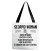 Scorpio Woman Tote Bags