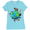 animal polygon around the planet Ladies Fitted T-Shirt
