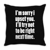 sorry for being right funny joke Throw Pillow