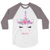 birthday unicorn family series mom 3/4 Sleeve Shirt