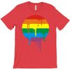 rainbow colored stripes dot running splashes T-Shirt