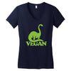vegan dinosaur best trending Women's V-Neck T-Shirt