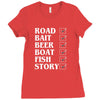 road bait beer boat fish story Ladies Fitted T-Shirt