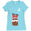 christmas chimney Ladies Fitted T-Shirt