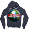 the world is always spinnin Zipper Hoodie