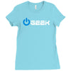 geek' (power on button) Ladies Fitted T-Shirt