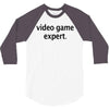 video game expert t shirt 3xl funny xbox ps3 nerdy geeky wii cod snipe 3/4 Sleeve Shirt