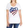 disstressed america flag heart Ladies Curvy T-Shirt