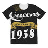 queens are born in 1958 All Over Women's T-shirt
