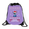 ohana christmas stitch Drawstring Bags