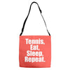 Eat Sleep Tennis Repeat Adjustable Strap Totes