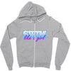 swim like a girl neon Zipper Hoodie