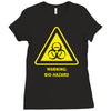 biohazard symbol laboratory hazard warning sign Ladies Fitted T-Shirt