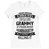 Super Cool Grammy Of A Freaking Awesome Granddaughter Ladies Fitted T-Shirt