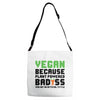 Vegan Because Plant Powered Badass Adjustable Strap Totes