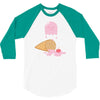 ice cream ghost 3/4 Sleeve Shirt