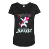 january  born unicorns Maternity Scoop Neck T-shirt