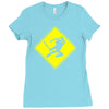 ninja crossing sign Ladies Fitted T-Shirt