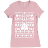 funny ugly christmas smiley emoticon Ladies Fitted T-Shirt