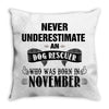 never underestimate an old man who was born in november Throw Pillow