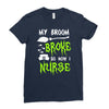 my broom broke! so now i nurse Ladies Fitted T-Shirt