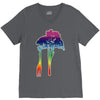 giraffe reaching up with its long neck to eat leaves off branches from V-Neck Tee