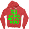 gym gains fitness slogan Zipper Hoodie