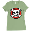 comic skull Ladies Fitted T-Shirt