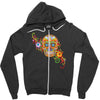 women's sugar skull purple Zipper Hoodie