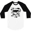 shark chart light blue t shirt 3/4 Sleeve Shirt