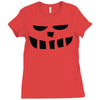 smiling teeth pumpkin face Ladies Fitted T-Shirt