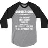 Super October Girl 3/4 Sleeve Shirt