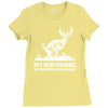 buck wear food poops Ladies Fitted T-Shirt