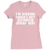 I Am Kicking Cancers Butt Whats Your Superpower ? Ladies Fitted T-Shirt